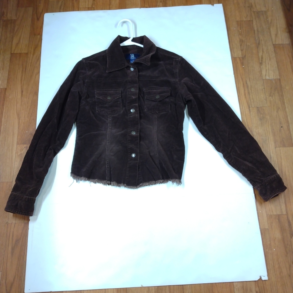 SO Brown Corduroy Button Jacket/Shirt Women's Small.